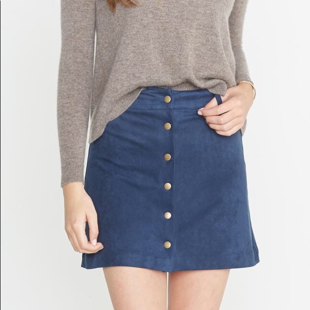 Marine Layer Suede A-Line Button Skirt